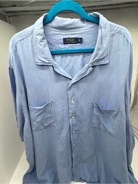Vintage Polo by Ralph Lauren Light Blue Men's Button-Up Shirt 4X